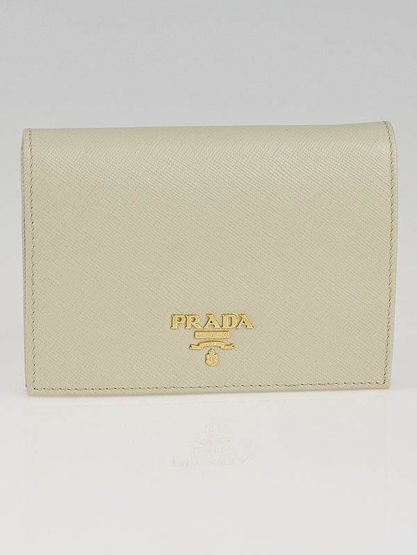 Prada Cera Saffiano Metal Leather Bi-Fold Wallet 1M0668