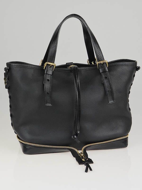 Chloe Black leather Ellen Moyen Tote Bag