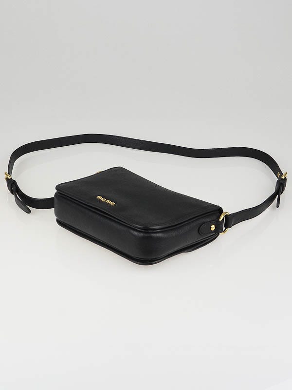Miu Miu Black Leather Madras Shoulder Bag | Yoogi's Closet