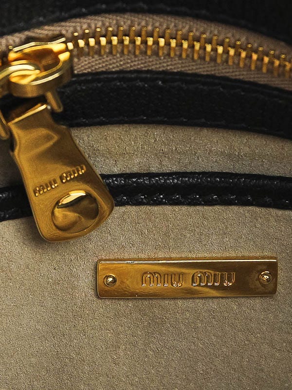 その他 miu Miu Miu Black Leather Madras Shoulder Bag | Yoogi's Closet