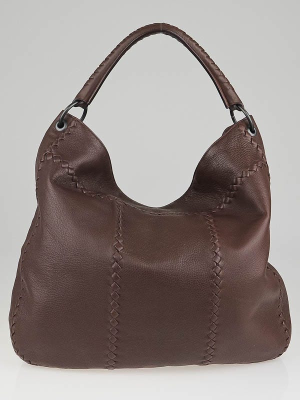 Bottega Veneta Truffle Brown Leather Large Loop Hobo Bag