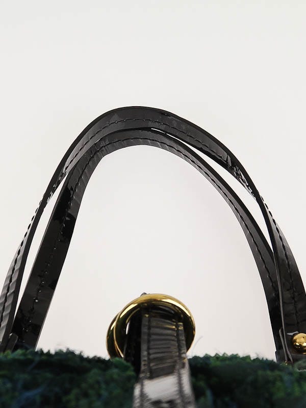Valentino Green/Black Silk Organza Rosier Tote Bag | Yoogi's Closet