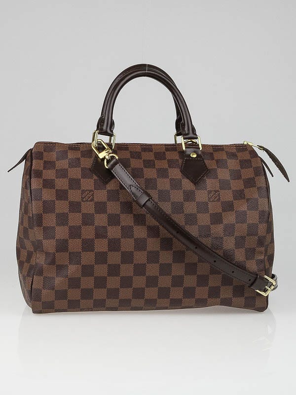 Louis Vuitton Damier Canvas Speedy 30 Bag w/ Long Strap