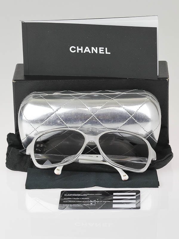 Chanel White Oversized Frame Miroir Collection Sunglasses-5168