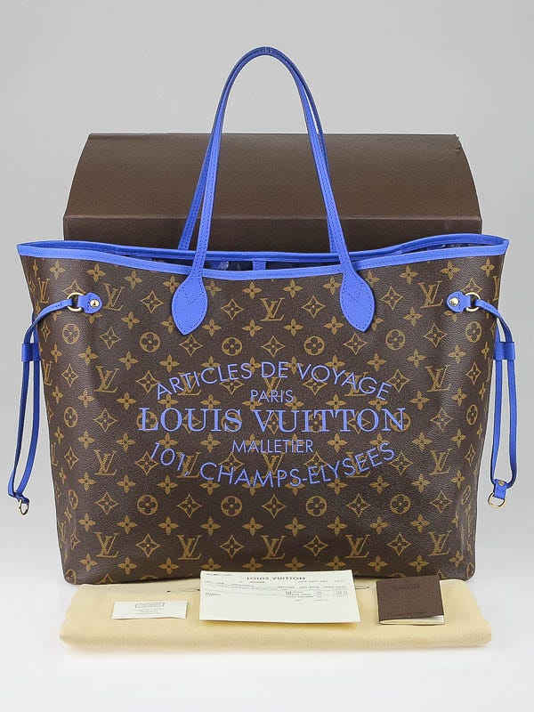 Louis Vuitton Monogram Grand Bleu Ikat Neverfull MM