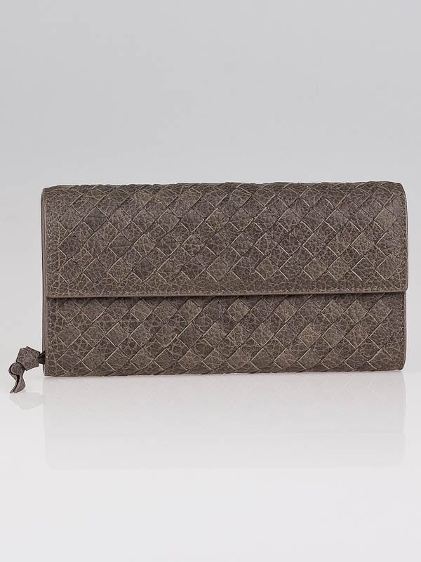 Bottega Veneta Shadow Intrecciato Woven Leather Long Continental Wallet