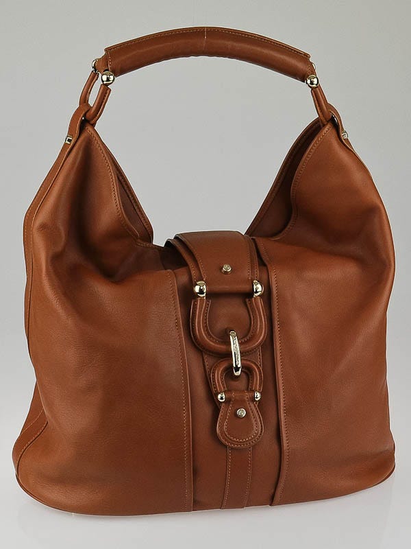 Burberry Brown Leather Hillgate Large Hobo Bag