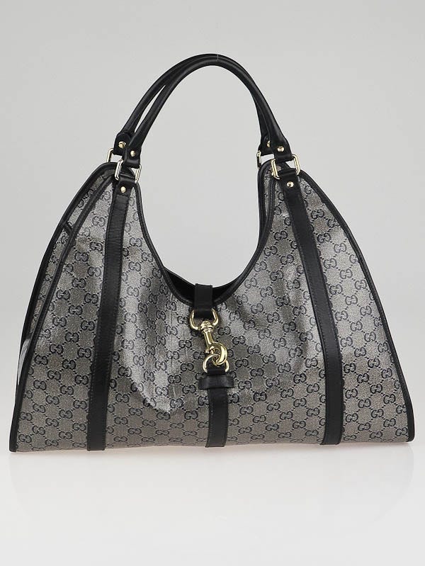 Gucci Navy Blue/Grey GG Crystal Canvas Joy Shoulder Bag