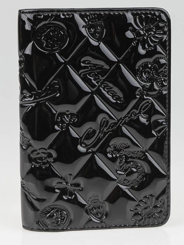 Chanel Black Patent Leather Lucky Symbols Card Holder - Yoogi's Closet