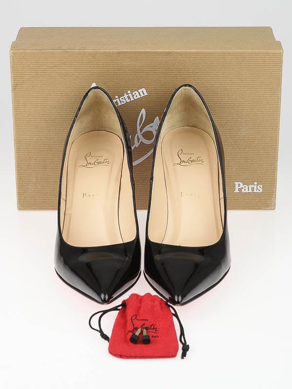 Christian Louboutin Black Patent Leather New Piaf 85 Pumps