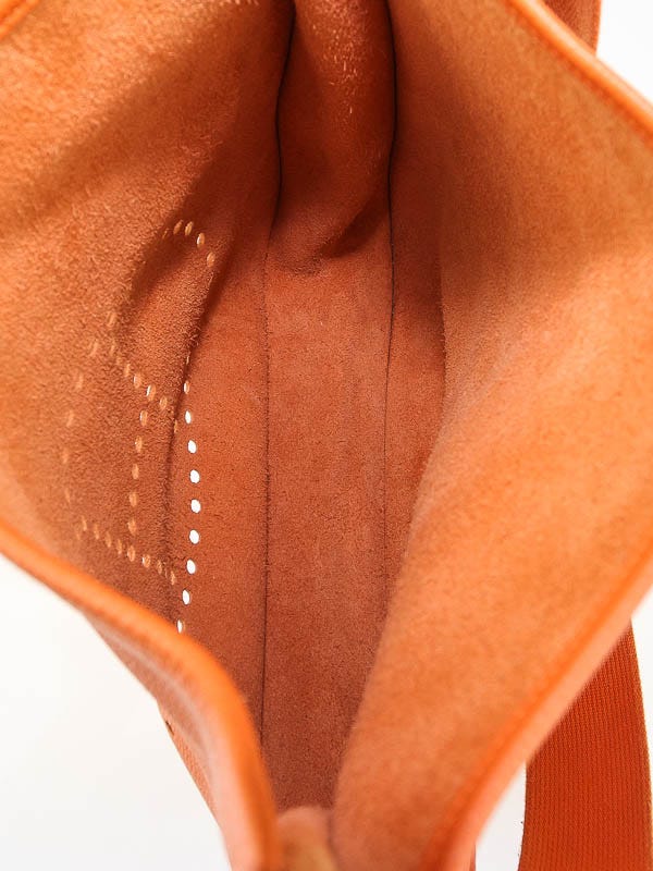 Hermes Orange Clemence Leather Evelyne GM III Bag - Yoogi's Closet