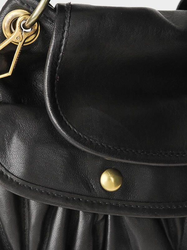 Miu Coffer matelassé nappa leather handbag