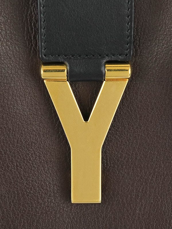 Yves Saint Laurent Brown/Black Two Tone Classic Cabas Y Bag Yves Saint Laurent Brown/Black Two Tone Classic Cabas Y Bag