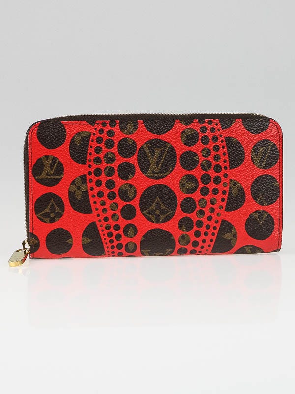 Louis Vuitton Monogram Yayoi Kusama Pumpkin Dots Zippy Wallet Red