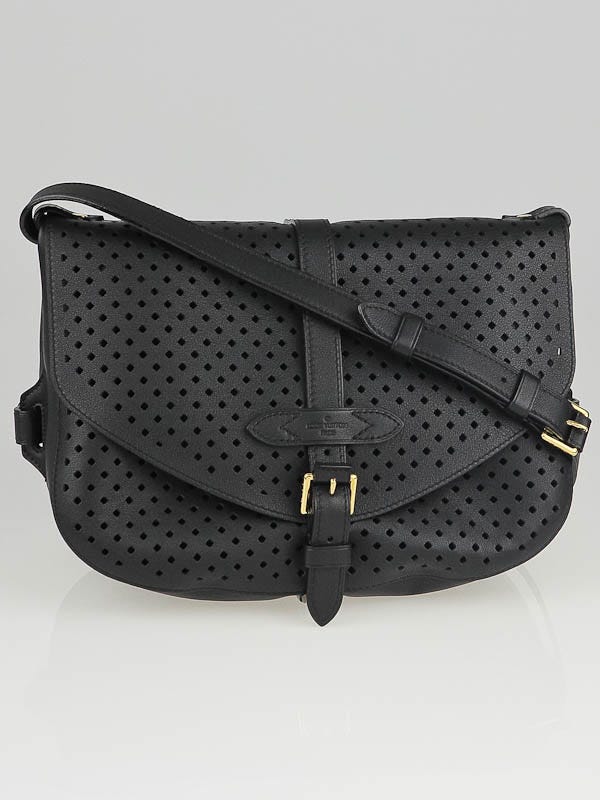 Louis Vuitton Limited Edition Black Flore Perforated Leather Saumur Bag -  Yoogi's Closet