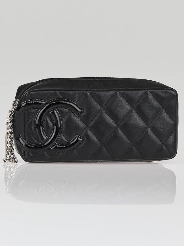 Chanel Black Quilted Cambon Ligne Zip Cosmetic Case