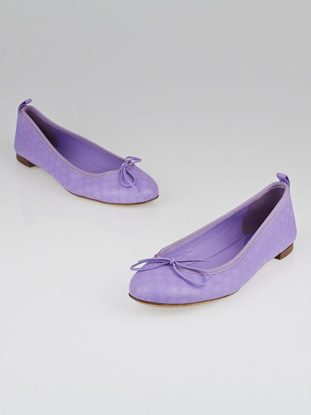 Gucci Lilac Microguccissima Leather Ali Ballet Flats Size 7/37.5