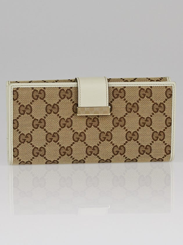 Gucci Beige/White GG Canvas Continental Long Wallet