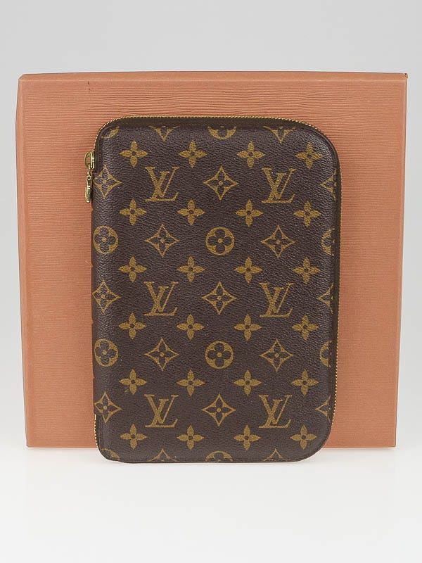 Authentic Louis Vuitton Monogram Canvas Large Notebook Zip Around Organizer