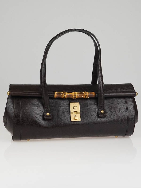 Gucci Brown Leather Bamboo Bullet Large Tote Bag | Yoogi's