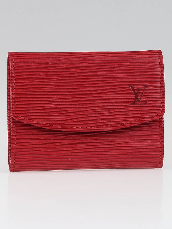 Louis Vuitton Rouge Epi Leather Porte Monnaie Simple Coin Purse