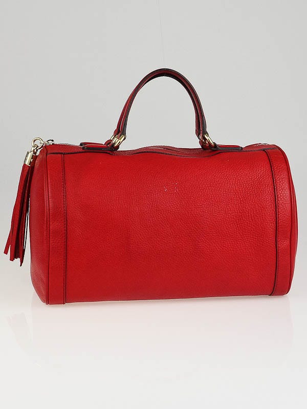 Gucci Red Leather Soho Boston Bag Yoogi s Closet