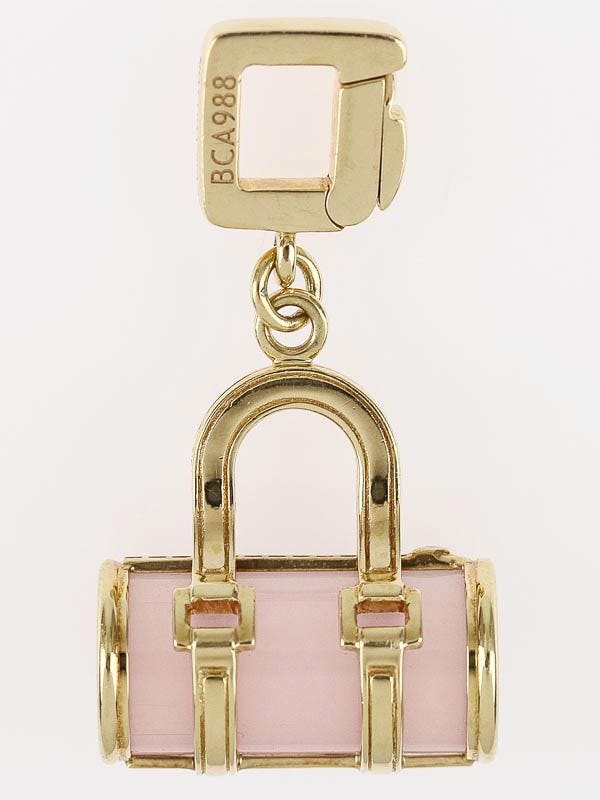 Louis Vuitton 18k Gold and Rose Quartz Papillon Charm