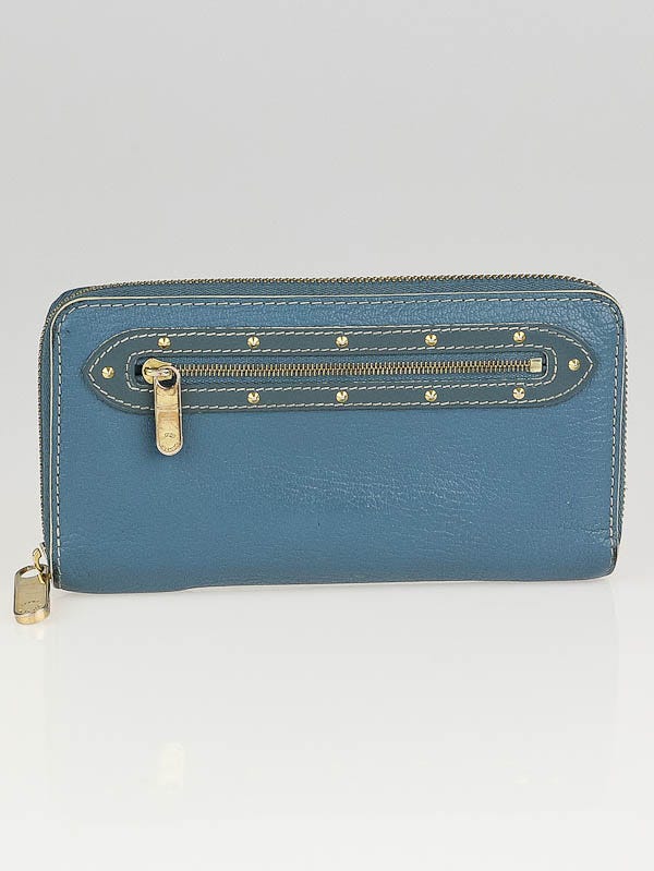 Louis Vuitton Blue Suhali Leather Compact Zippy Wallet - Yoogi's