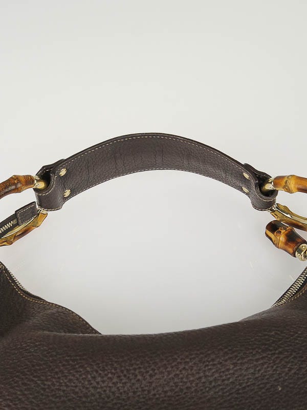 高速 割引 2024 西日本 Gucci Brown Pebbled Leather Medium Bamboo Hobo Bag | Yoogi's 小物