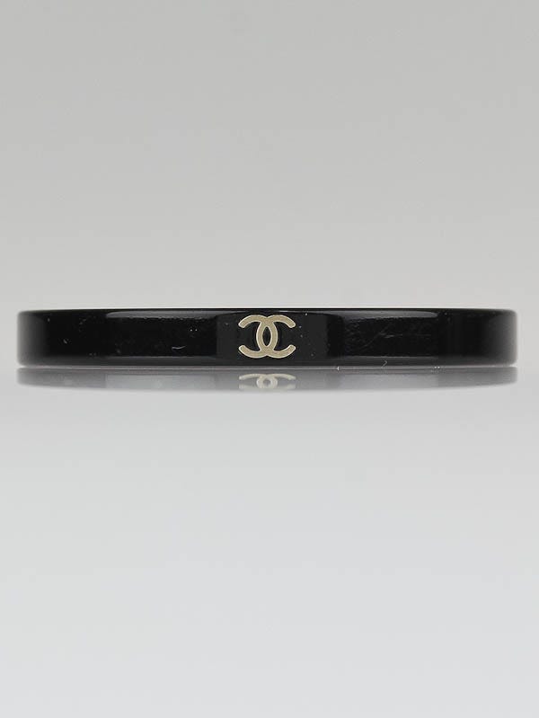 Chanel Black Resin CC Narrow Bangle Bracelet
