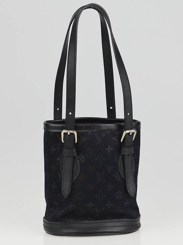 Louis Vuitton Black Monogram Satin Micro Mini Bucket Bag - Yoogi's