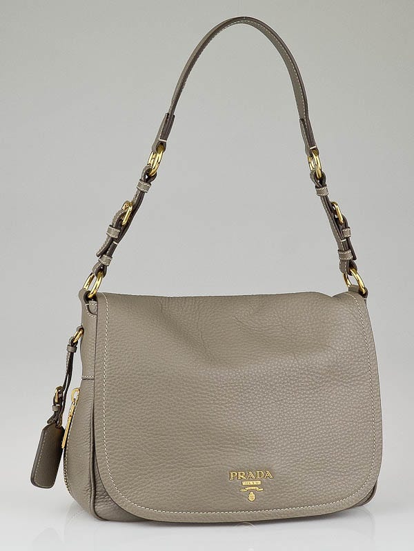 PRADA プラダ　ARGILLA Prada Argilla Leather Vitello Daino Shoulder Bag | myGemma