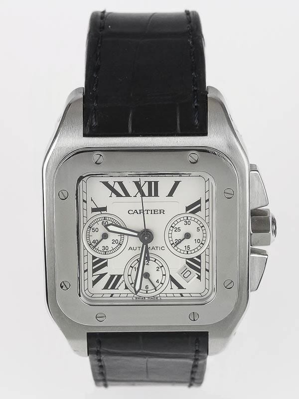 Cartier Stainless Steel Santos 100 XL Automatic Chronograph Watch W20090X8