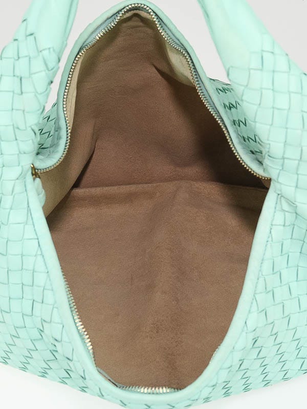 Bottega Veneta Mint Green Intrecciato Woven Nappa Leather