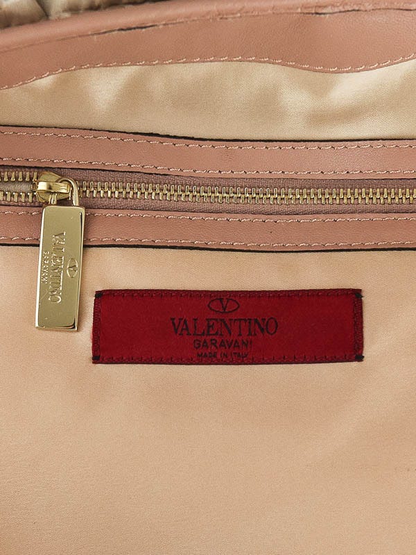 Valentino Rosier Red Ruffled Leather Tote