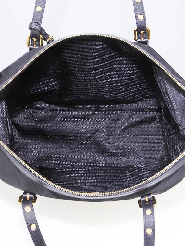  Prada Women's Black Tessuto Nylon/Saffiano Leather