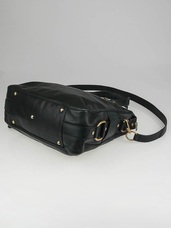 Yves Saint Laurent Dark Green Leather Medium Rive Gauche Bag