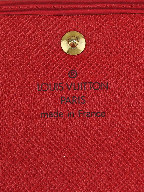 Louis Vuitton Porte Tresor Etui Papiers Wallet Epi Leather Red