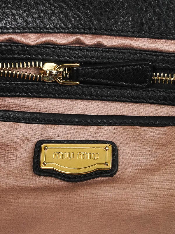 Miu Miu Vitello Caribou Double-Zip Top Handle Shoulder Bag