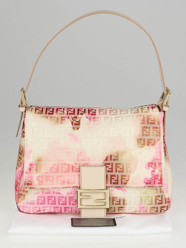 Fendi Pink/White Floral Print Zucchino Canvas Mama Forever