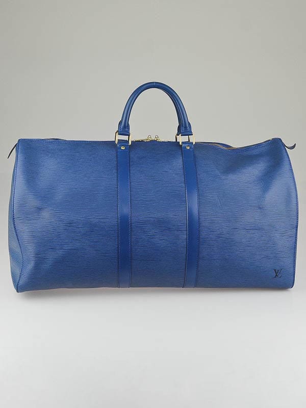 Louis Vuitton Toledo Blue Epi Leather Keepall 55 Bag | Yoogi's Closet