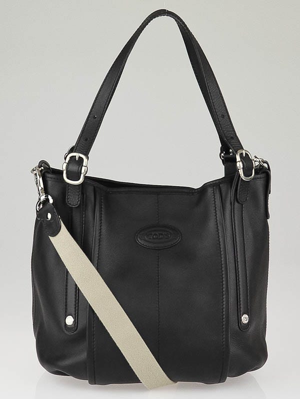 Tod's Black Leather G-Line Easy Sacca Grande Tote Bag - Yoogi's Closet