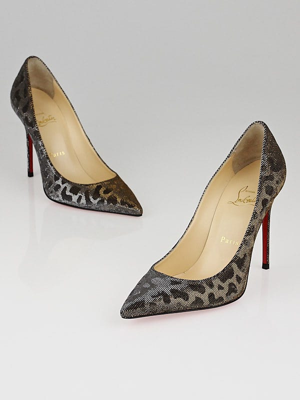 Christian Louboutin Gold/Silver Lame Decollete 554 100 Pumps Size 6/36.5