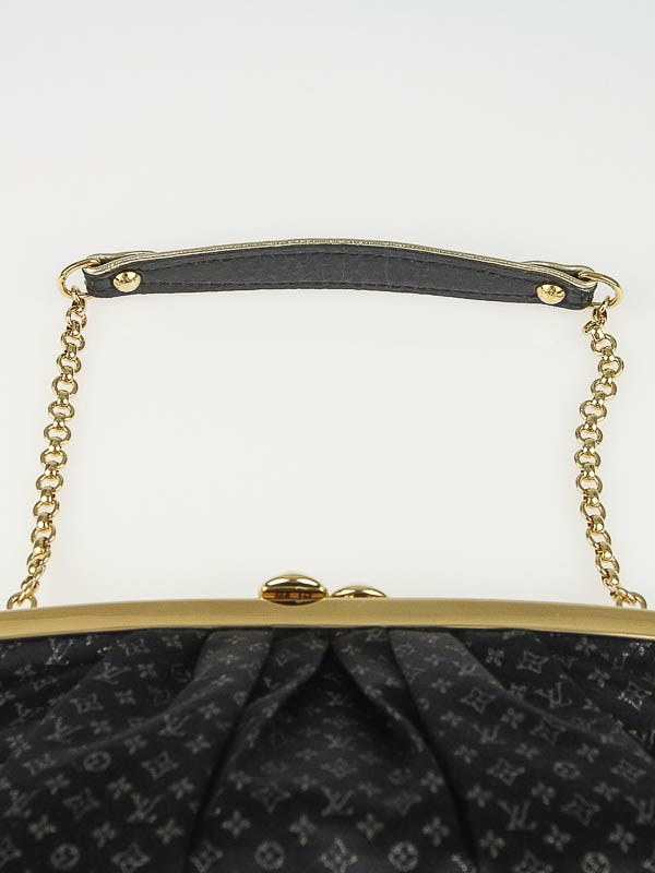 Louis Vuitton Limited Edition Black Monogram Satin Ange PM Evening Bag -  Yoogi's Closet