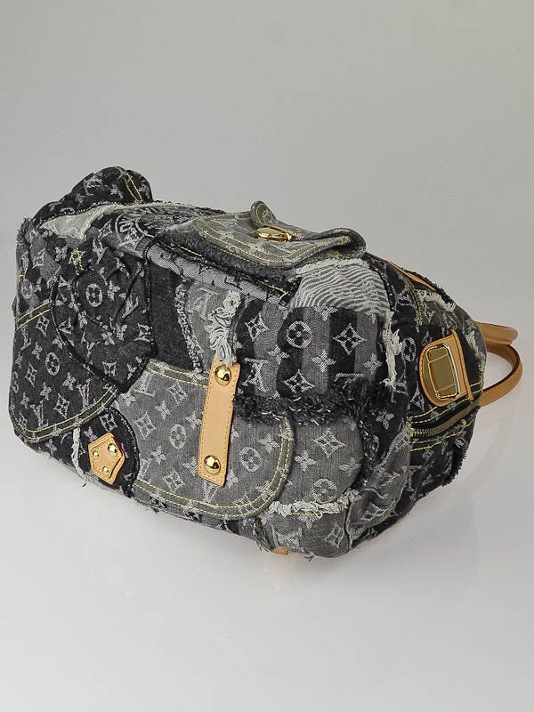 Louis Vuitton Black/Grey Monogram Denim Limited Edition Patchwork Bowly Bag