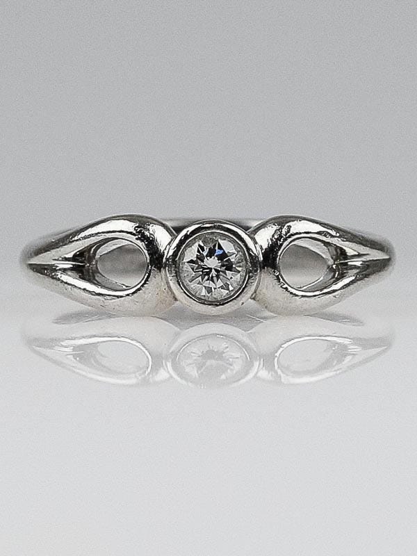 Tiffany & Co. Elsa Peretti Platinum and Diamond Open Teardrop Ring Size 5.5