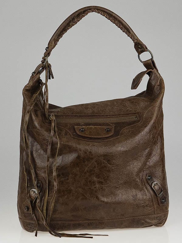 Balenciaga Truffle Chevre Leather Day Bag