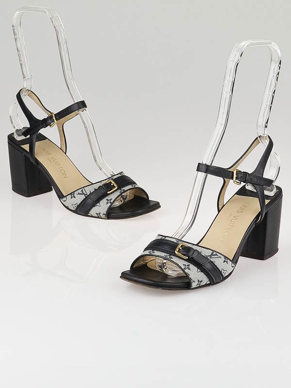 Louis vuitton patent online leather ankle strap sandals