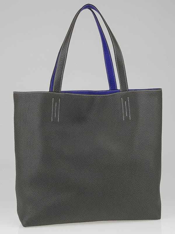 Hermes 45cm Ultraviolet/Blue Hydra Clemence Leather Large Double Sens  Reversible Tote Bag - Yoogi's Closet