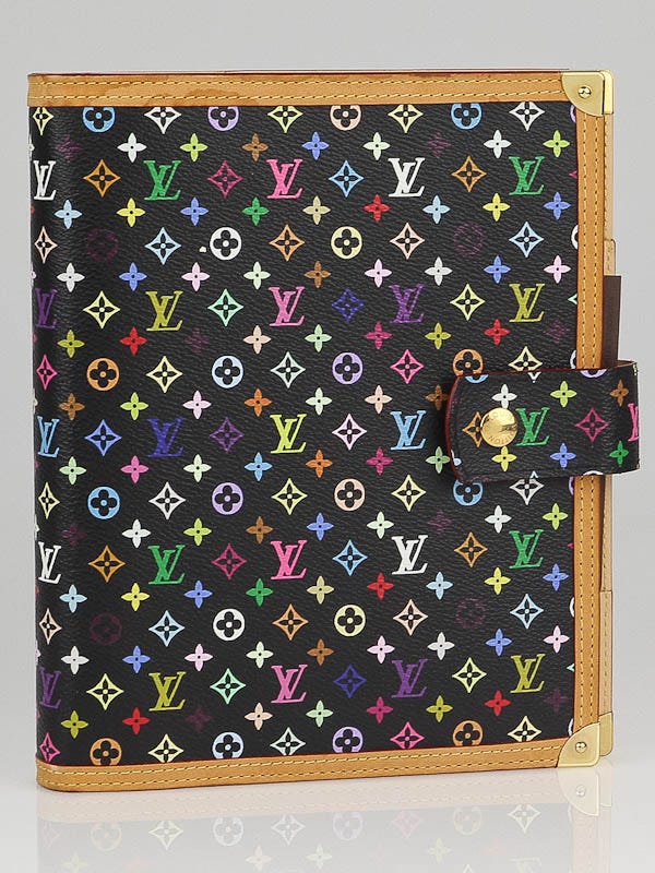 Louis Vuitton Black Monogram Multicolore Large Ring Agenda 